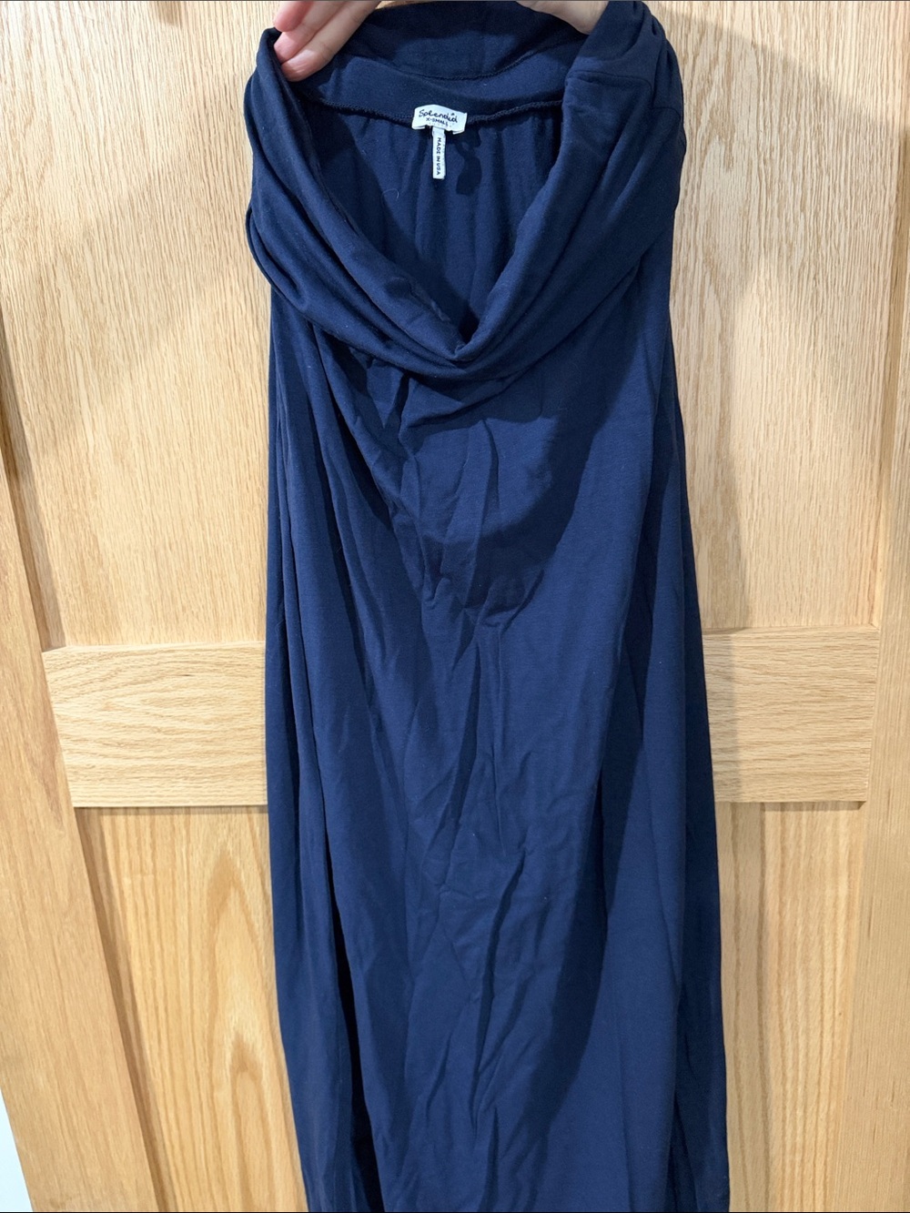 Splendid Navy Maxi Skirt With folded waist